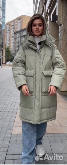 Пуховик зимний женский оверсайз