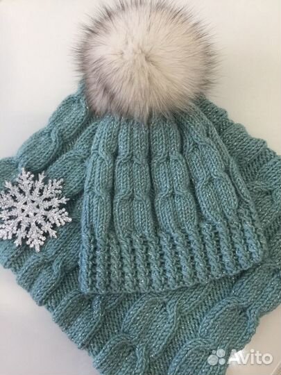 Шапочка и снуд ручной работы