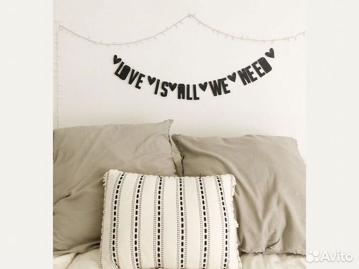 Надпись гирлянда из бумаги на заказ