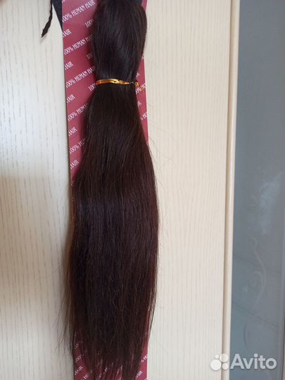 Хвост из натуральных волос на ленте