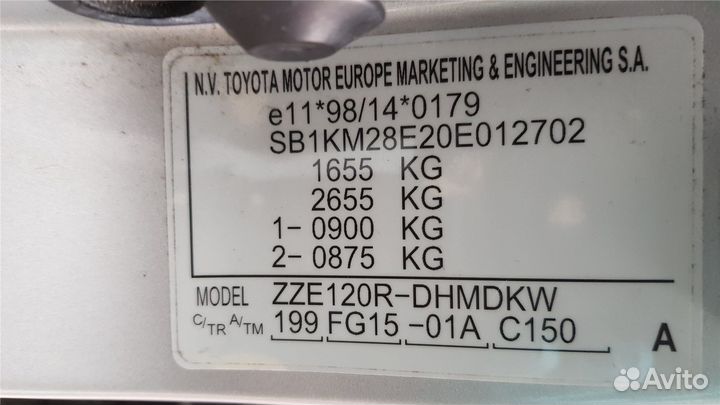 Разбор на запчасти Toyota Corolla E12