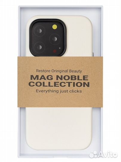 Чехол MagSafe iPhone 15 Pro Max Mag Noble-Белый