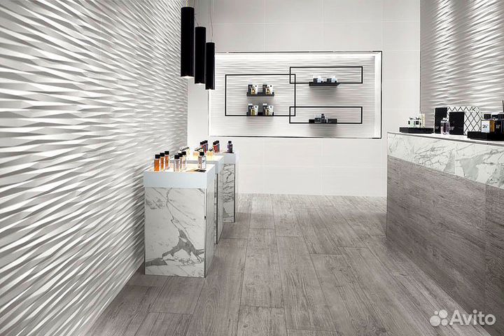 Плитка atlas C. 3D wall Solid White Glossy 40x80