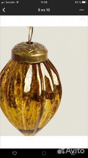 Новогодние игрушки, украшения для ёлки Zara Home