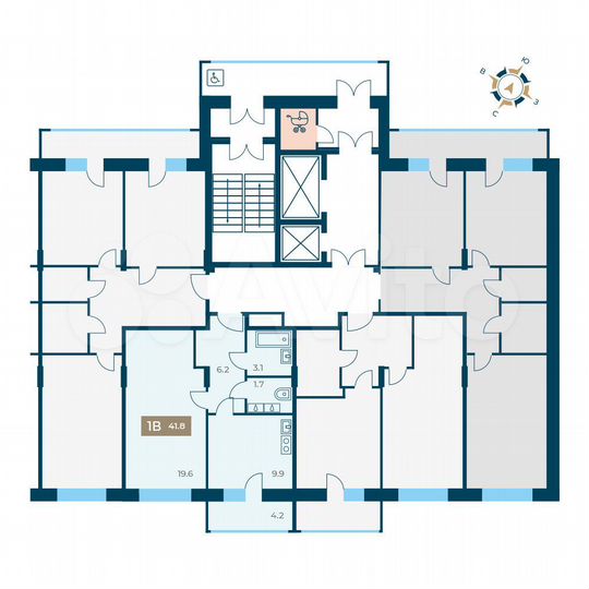 1-к. квартира, 41,8 м², 7/12 эт.