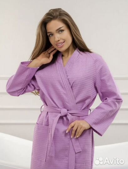 Халат женский вафельный