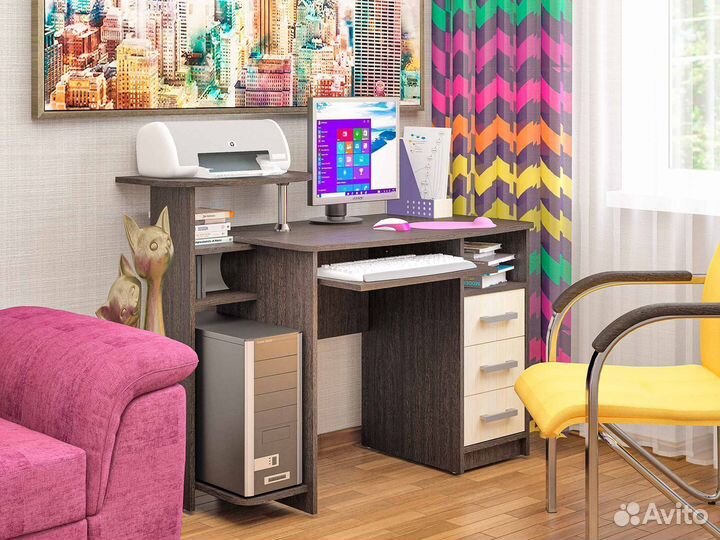 Стол компьютерный с тумбой и надстройкой ск-4