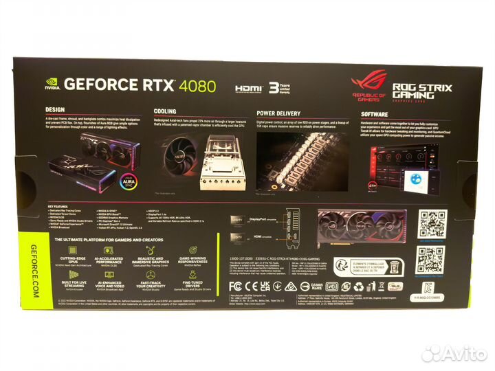 Видеокарта asus ROG strix GeForce RTX 4080 O16G ga