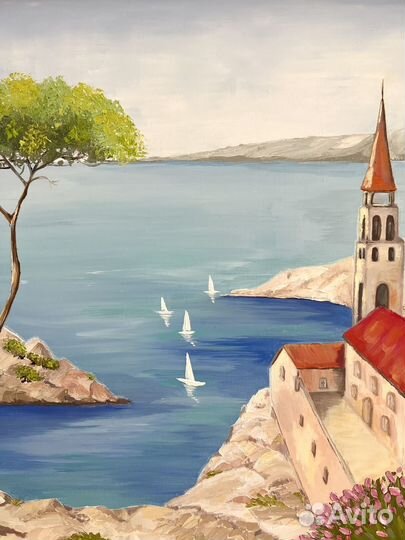 Картина морской пейзаж маслом на холсте