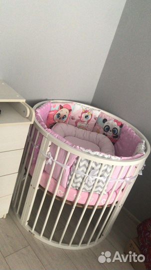 Кроватка трансформер круглая