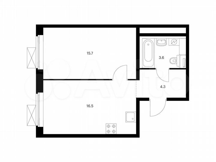 1-к. квартира, 40,1 м², 22/25 эт.