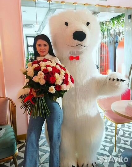 Ростовая кукла Белый мишка 2 метра,Новый