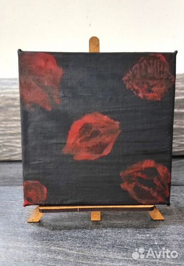 Мини картина на холсте с мольбертом