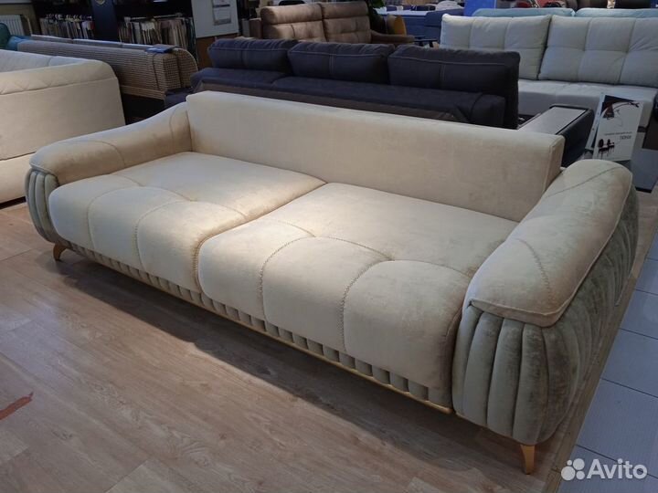 Прямой диван, диван кровать, Денди 1, беж