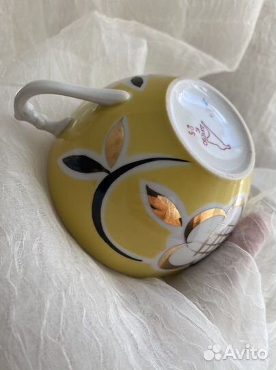 Чашка Дулево от сервиза Желтый хлопок