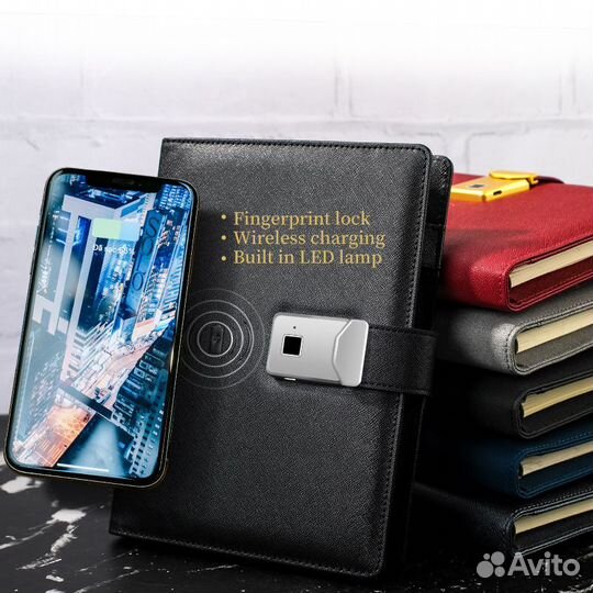 Ежедневник с отпечатком пальца, power bank