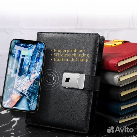 Ежедневник с отпечатком пальца, power bank