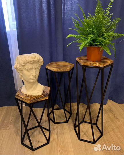 Подставка для цветов напольная в стиле лофт