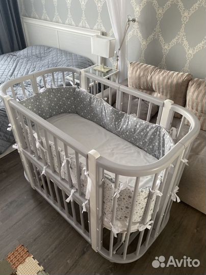 Детская кроватка трансформер с маятником