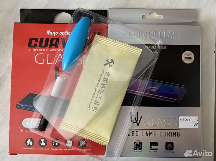 Защитное стекло с уф лампой на Samsung Galaxy S9 p