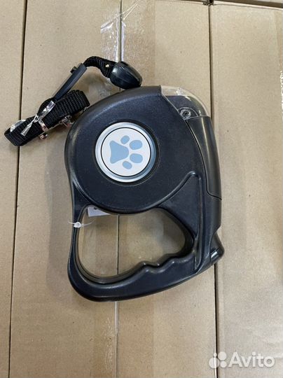 Поводок рулетка для собаки 5 м с фонариком новый