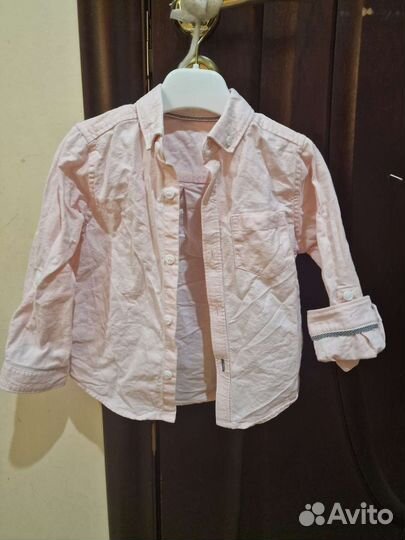 Рубашка, рубашка и жилетка 92 mothercare