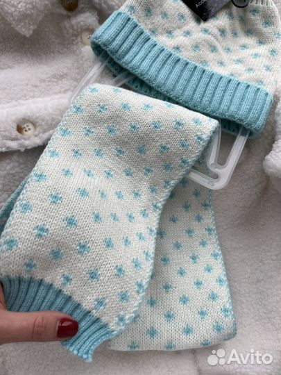 Новый комплект шапка и шарф, 1-3 года