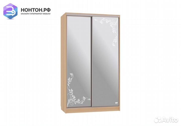 Шкаф-купе Рио 4-600 цветы 2 дуб сонома