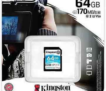 Карта sdxc Kingston Canvas GO SDG3 64 GB 64гб