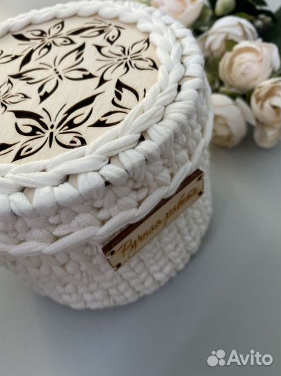 Корзина из трикотажной пряжи