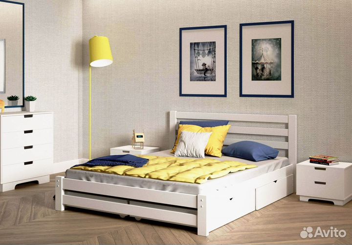 Кровать двуспальная из массива