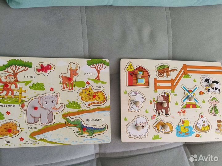 Деревянные пазлы вкладыши