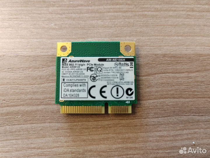 Модуль Wi-Fi для ноутбука AW-NE186H AR5B125