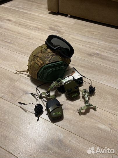 Новый Шлем mich 2000 с наушниками полный комплект