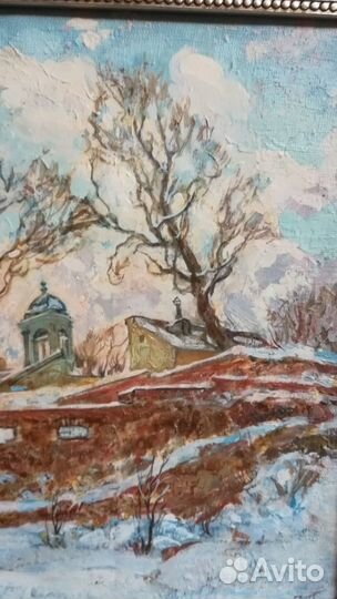 Картина масло,холст. Зимний Выборг