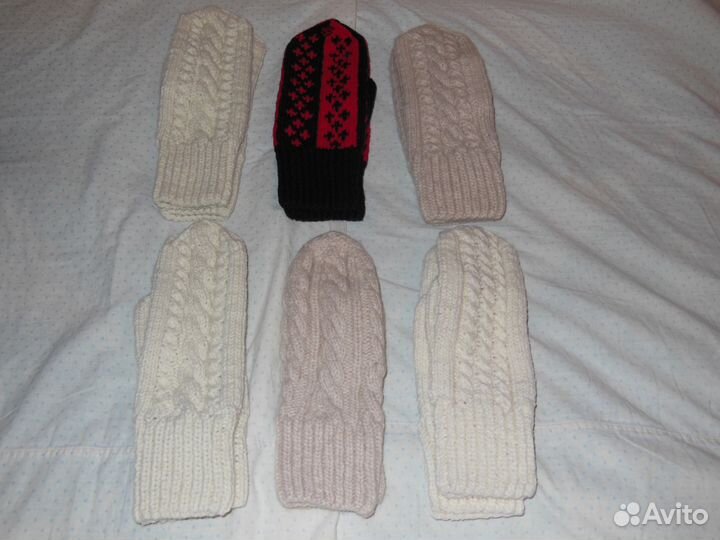 Варежки, вязаные носки, следки
