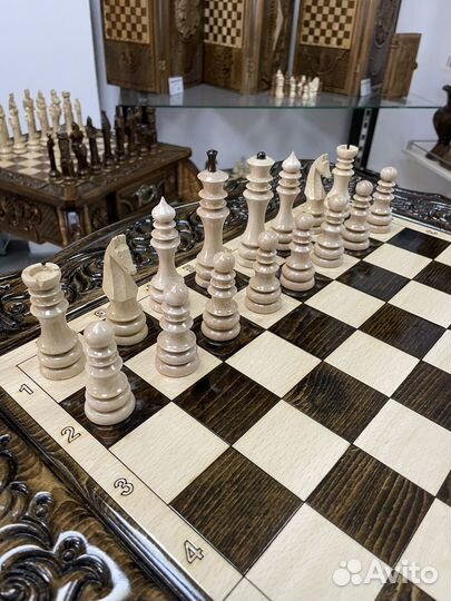 Шахматы шашки нарды 3в1