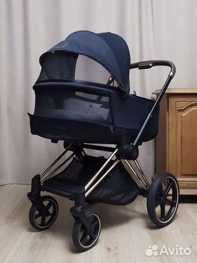 Коляска 2в1 Cybex Priam lll black/rosegold