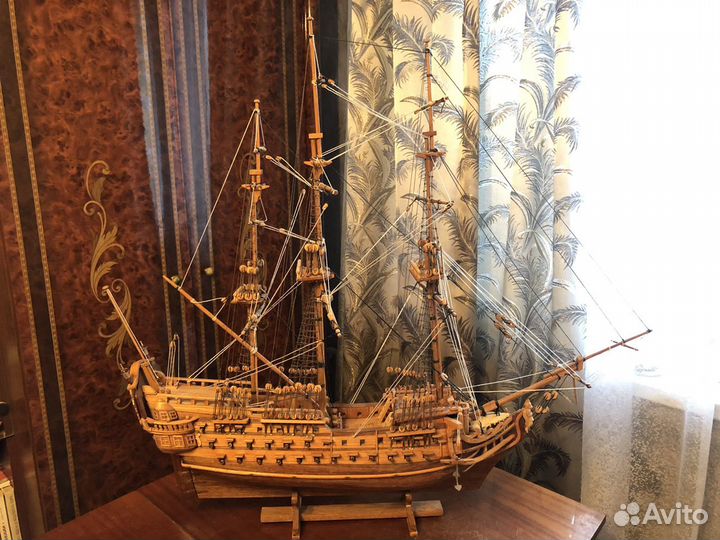 Двухдечный парусный линейный корабль 18 века Евста