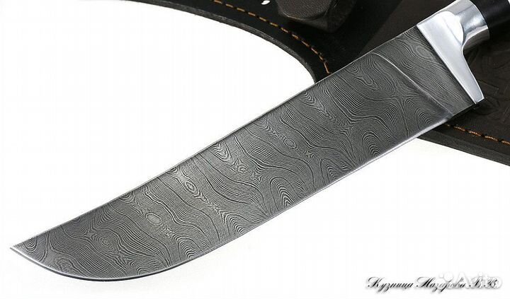 Нож Узбекский дамаск черный граб падук