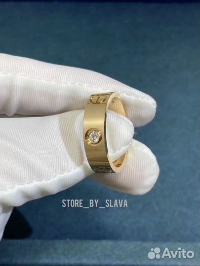 Золотое кольцо Cartier Love 3 Diamonds