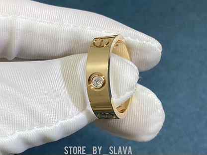 Золотое кольцо Cartier Love 3 Diamonds