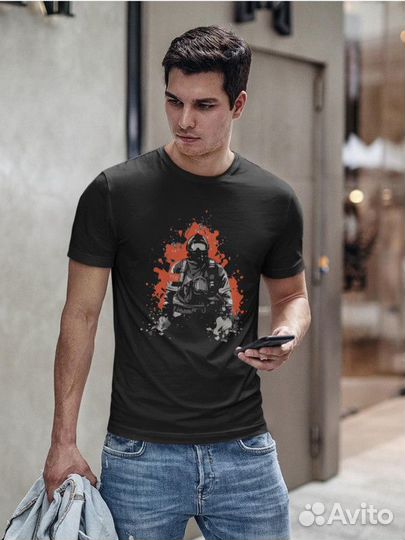 Мужская Футболка Пожарный (48-56) №1-561T