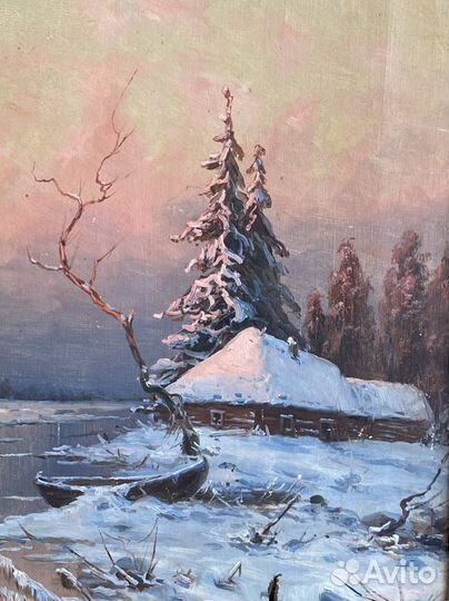 Старинная картина маслом