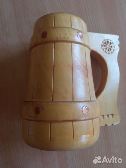 Пивная деревянная кружка СССР, 18 см