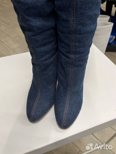 Сапоги ботфорты Sergio Rossi 37 Италии, деми