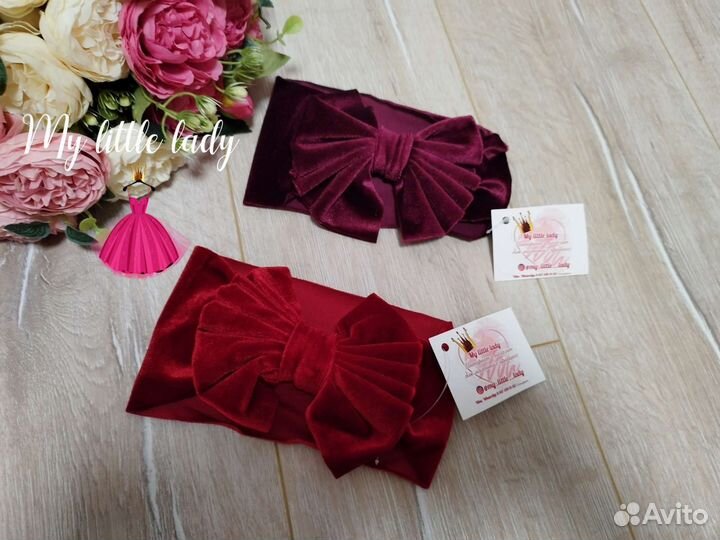 Бархатные повязки для девочки новые