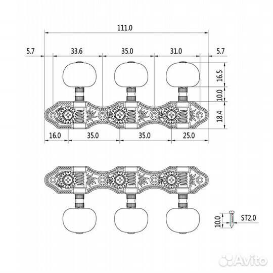 Колки для классической гитары. Der Jung. Тайвань