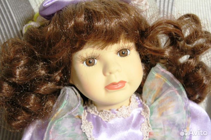 Кукла с корзиной Фарфор Коллекционная 35-40 см