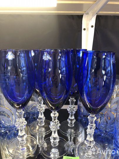 Фужеры кобальт